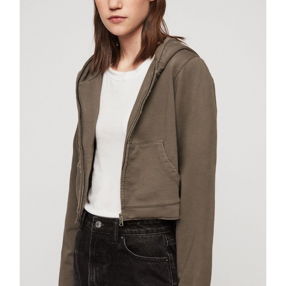 AllSaints Xonda Crop Zip Hoodie - Picture 5 of 12